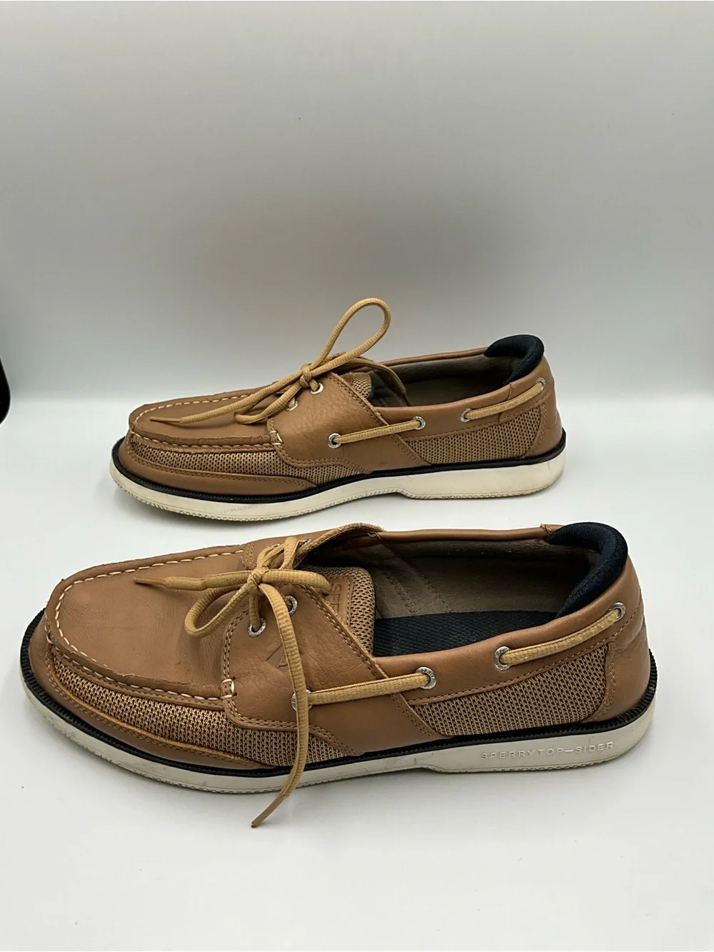 Sperry Top-Sider Size 12 Tan Leather Boat Shoe Casual Comfort